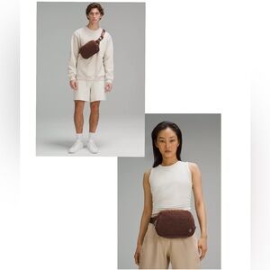 Lululemon Brown Earth Everywhere Fleece Sherpa Belt Bag w/Gold Hardware 2L NWT